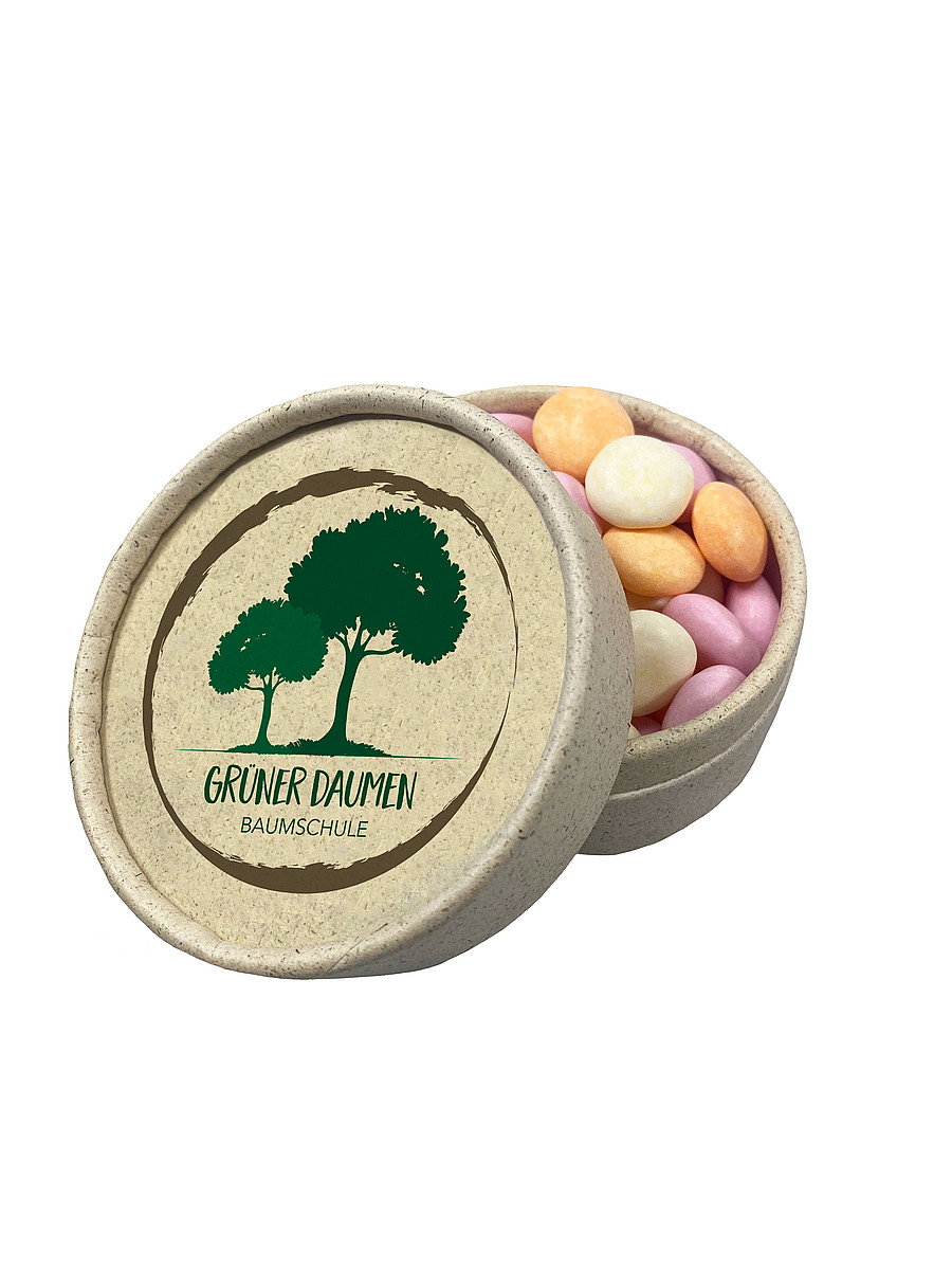 bonbons publicitaire boite carton herbe séchée
