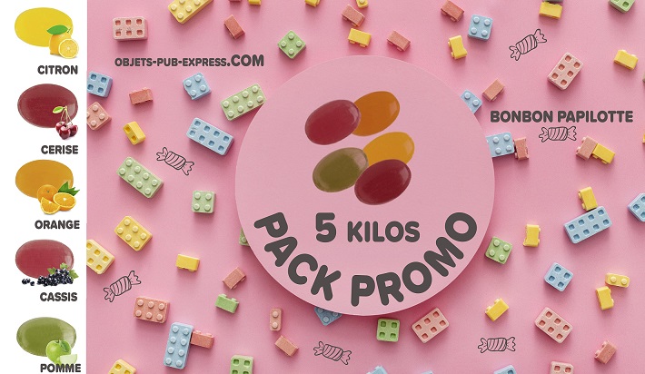 bonbons publicitaires papilotte pack promo 5 kG